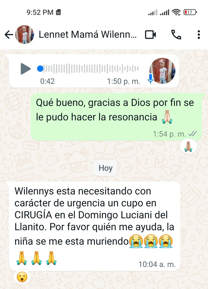 MamaLisVzla's tweet photo. Hoy fue un día de mucha angustia para la familia de Wilennys y para todos los que hemos estado con ella durante la evolución de su enfermedad, al final decidieron colocarle un catéter para que empezara las hemodiálisis, seguiremos orando para que puedan operarla, pero ante todo seguimos orando para que Dios decida lo mejor para ella. Quiénes deseen apoyarla, por favor escribirme al dm.
#NiñosLibresDeCancer