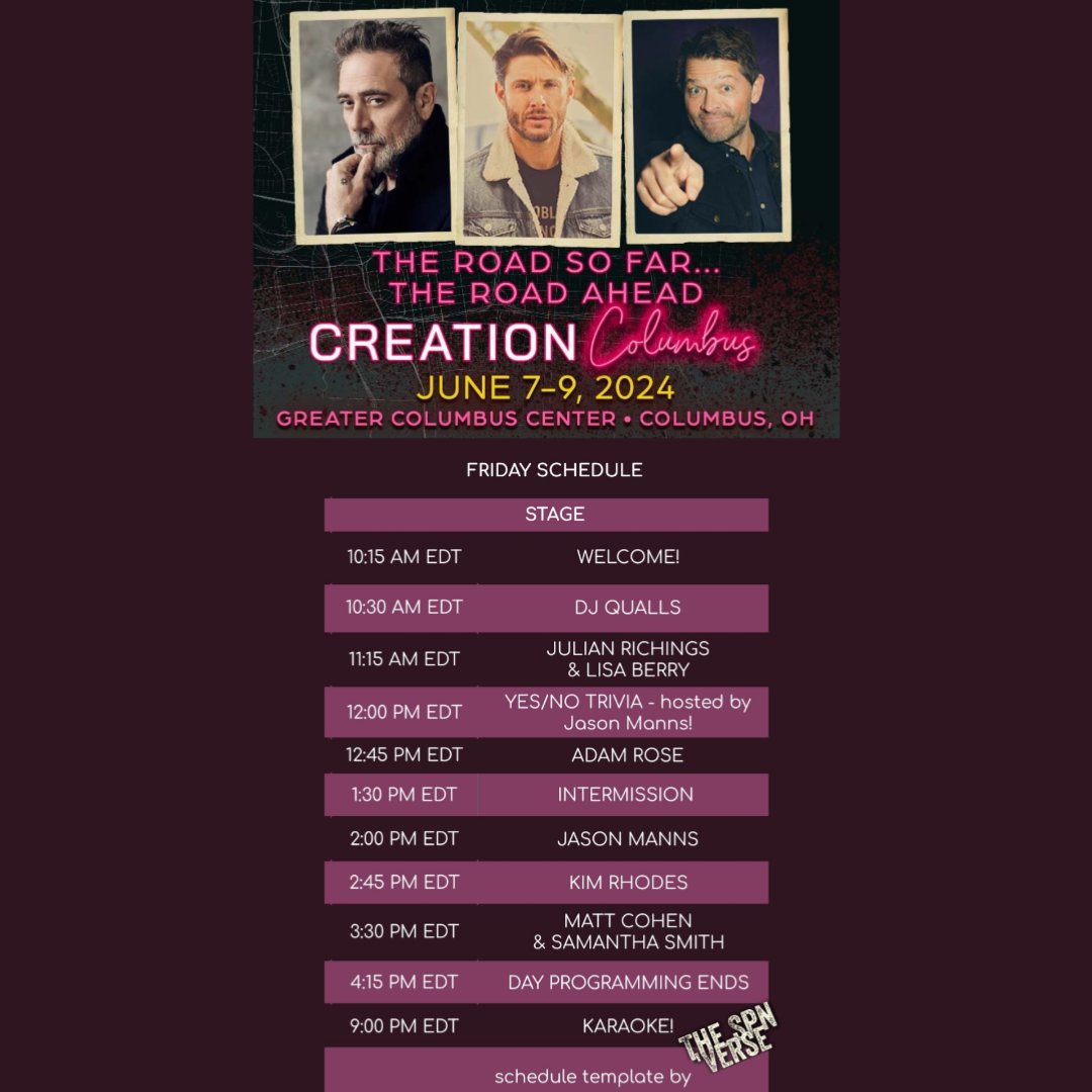 thespnverse's tweet image. SPN OH starts tomorrow! 🌟 
#spnoh #spncon 
☆
#jensenackles  #jeffreydeanmorgan  #misha #supernatural #spnfamily #j2 #spn #deanwinchester  #castiel #j2m
