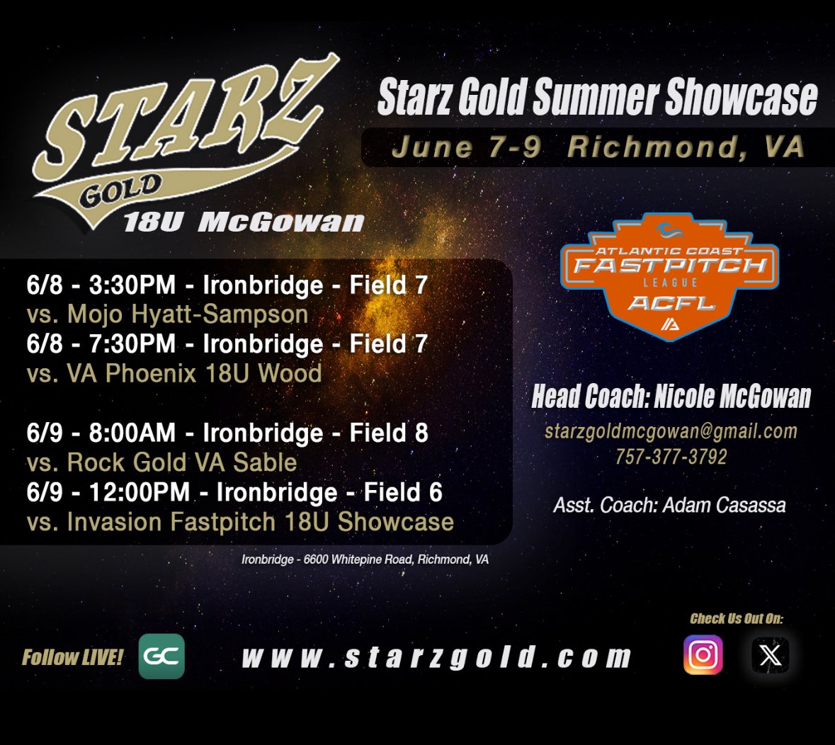 Looking forward to a great summer with this group! It all starts this weekend in Richmond!⭐️🌟💫
