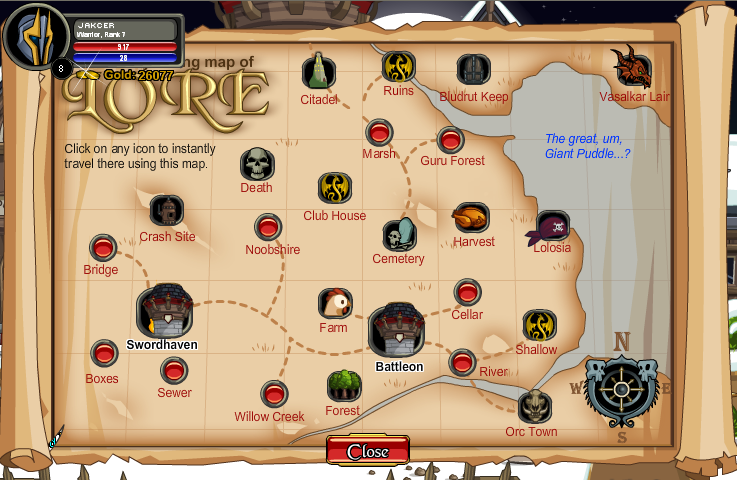 Another old version of the world map from what appears to be Frostval 2008. The unique icons are incredibly charming imo