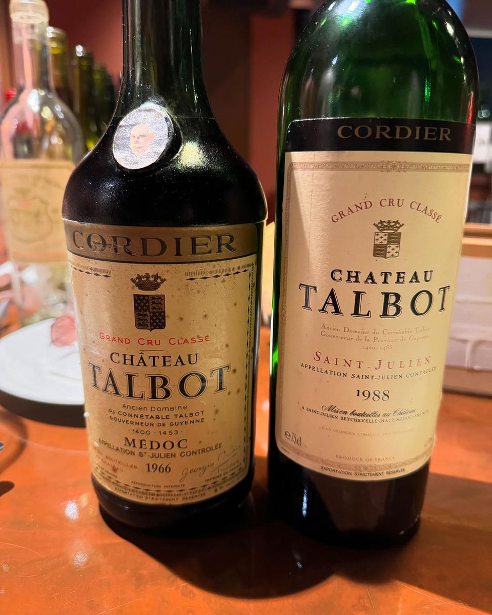 JamesSuckling's tweet image. My wife Marie found this old bottle of 1966 #Talbot in a wine bar in #Tokyo. It was stunning. Notice the shape of the old #Cordier bottle. 1966 was a tannic vintage, but after all this time, it is soft and resolved.