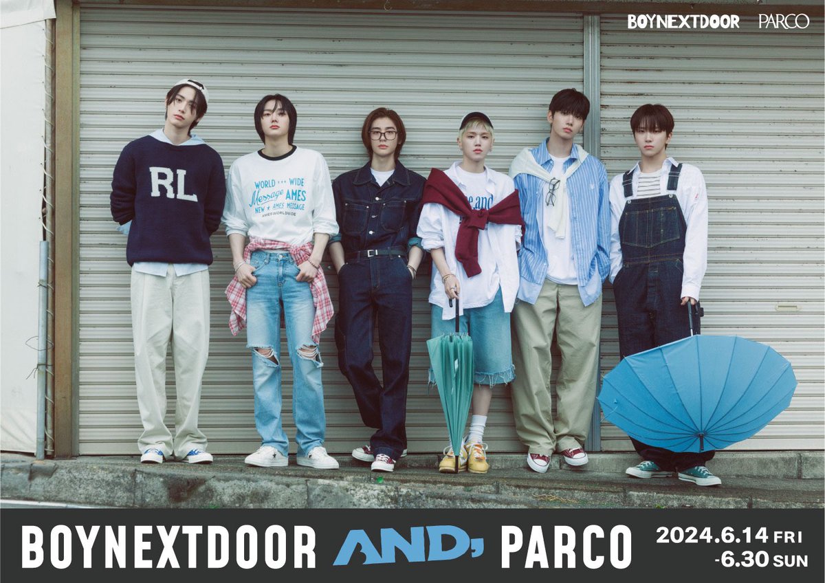 shibuya_parco's tweet photo. 【開催決定🌟】
BOYNEXTDOOR AND, PARCO
BOYNEXTDOORとのタイアップキャンペーンが渋谷PARCOで開催決定！

国内初となる写真展や、メンバーのサイン入りポラロイドが抽選で当たるキャンペーンなど渋谷PARCOだけの特別なイベントを開催！
🗓️2024.6.14-6.30
▼詳細はこちら
https://t.co/c0sF5lYUSZ https://t.co/077YHBSd6u