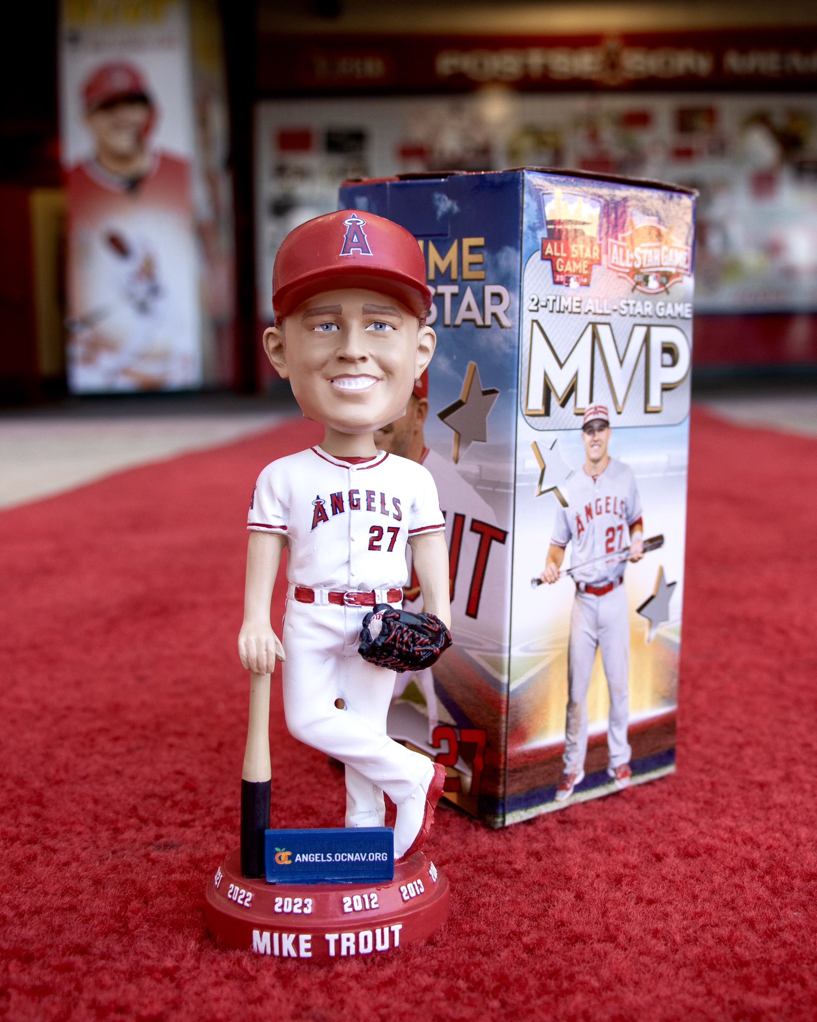 【未開封】MIKE TROUT bobblehead 2024 2024 Mike Trout Throwback Bobblehead Anaheim Angels 7/27 SGA