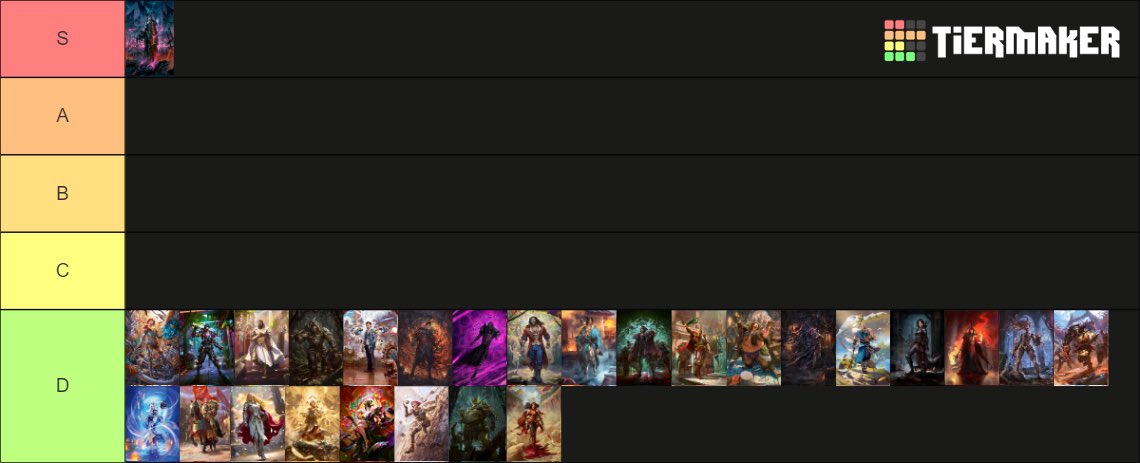 Demoror_'s tweet photo. I’ve figured it out, here is the true and accurate tier list I will not be taking questions or criticism. #fabtcg https://t.co/2nrsdXmmKl