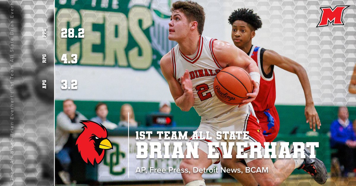 Brian Everhart (@bmeverhart3) on Twitter photo Due to the unfortunate news at CUAA, I have decided to re open my recruitment! 
Single season school scoring record 668 pts senior year 
Over 1,000 career points 
1st team All- State
Associated Press
Detroit Free Press 
Detroit News. 
All Catholic x2
Blue Water POTY Due to the unfortunate news at CUAA, I have decided to re open my recruitment! 
Single season school scoring record 668 pts senior year 
Over 1,000 career points 
1st team All- State
Associated Press
Detroit Free Press 
Detroit News. 
All Catholic x2
Blue Water POTY