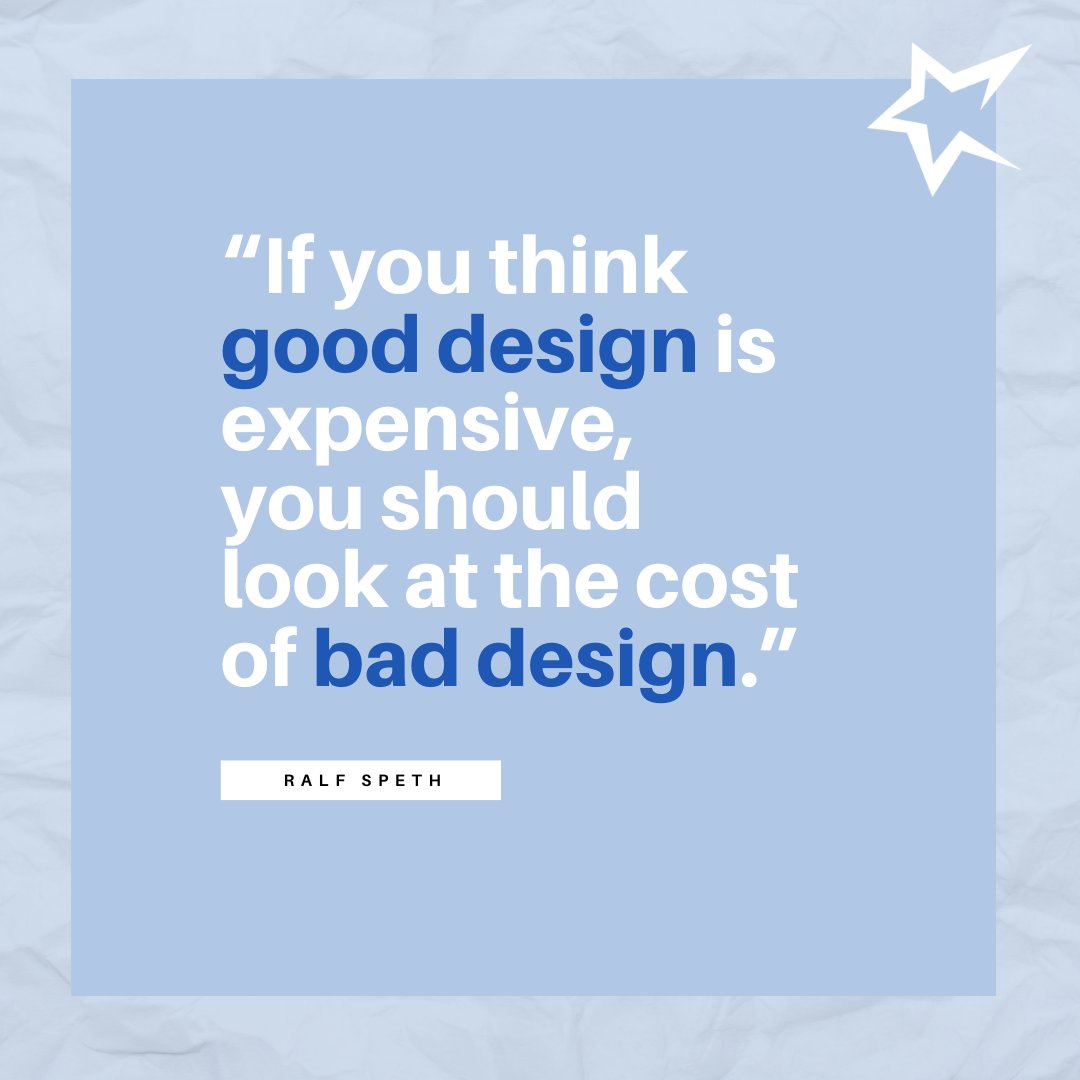 gostarmaker's tweet image. “If you think good design is expensive, you should look at the cost of bad design.” —Ralf Speth

Follow @StarmakerMarketing for more! 💡

#quoteofday #gooddesignmatters #costofbaddesign #designvalue #investindesign #designwisely #designeconomics #qualitydesign #smartdesign