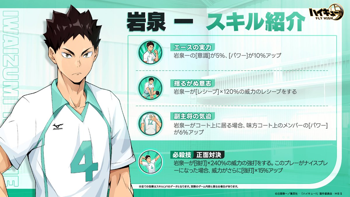 岩泉一 ボードゲーム ハイキュー 岩泉一 スキル公開🏐】 SSRメンバー「#岩泉一」スキルを公開します