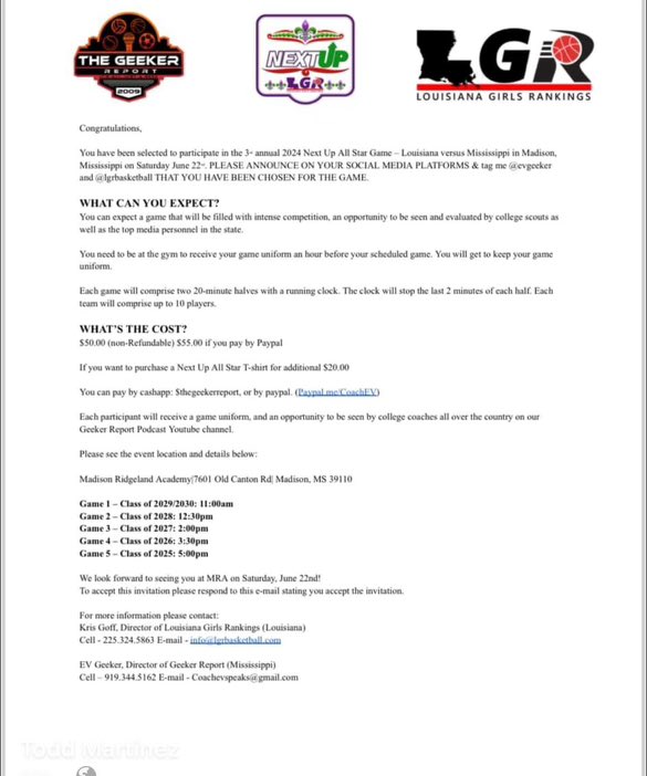 Thank you @LgrBasketball for an invite to this years all star game!