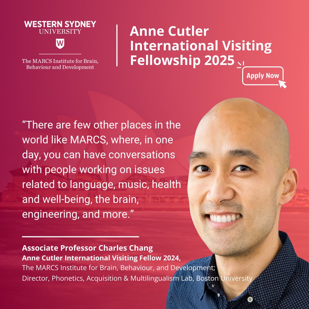 Apply for MARCS Anne Cutler International Visiting Fellowship 2025 today! Applications close 21 Jun, AEST. Know someone suitable? Share this post! #Linguistics #Language #Psychology #Academics #Research ✨ More info: tinyurl.com/4xx8y788