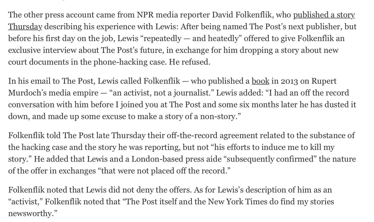 yashar's tweet photo. It is outrageous for Washington Post publisher William Lewis to refer to @davidfolkenflik as an “activist, not a journalist.”
It shows how short-sighted he is given that the Washington Post picks up David’s reporting.
David is an excellent reporter who keeps his head down and focuses on his work.
That Lewis said this after he’s been facing so much heat is quite telling.
Gift Link: https://t.co/L401vwKhDA