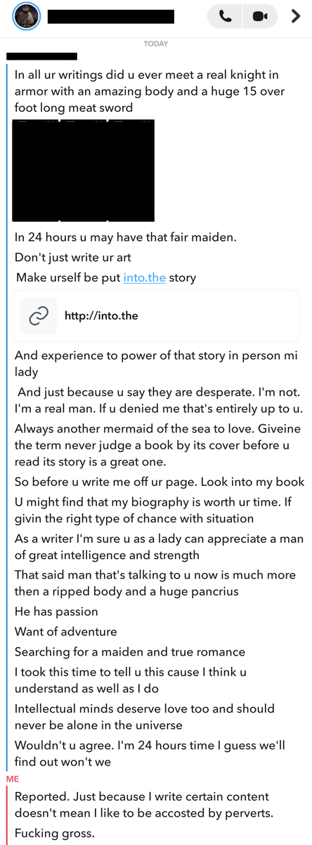 urGFsDMs's tweet photo. Whenever I post that I write romance sometimes dudes take it upon themselves to try and be my muse. Bitch, I'm my own muse, gtfo of my dms.  (The picture he sent was a very clearly photoshopped picture of a ripped naked dude). https://t.co/h5iZXpRTg0