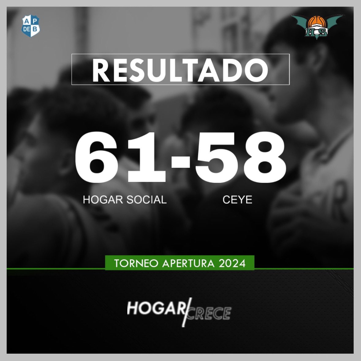 hogarsocialok's tweet photo. 🏀 RESULTADO
¡Ganooó Hogaaar! 🔥💚
🏆 TORNEO APERTURA A2 / FECHA 12
#HogarCrece https://t.co/JkaJ2vqKO8