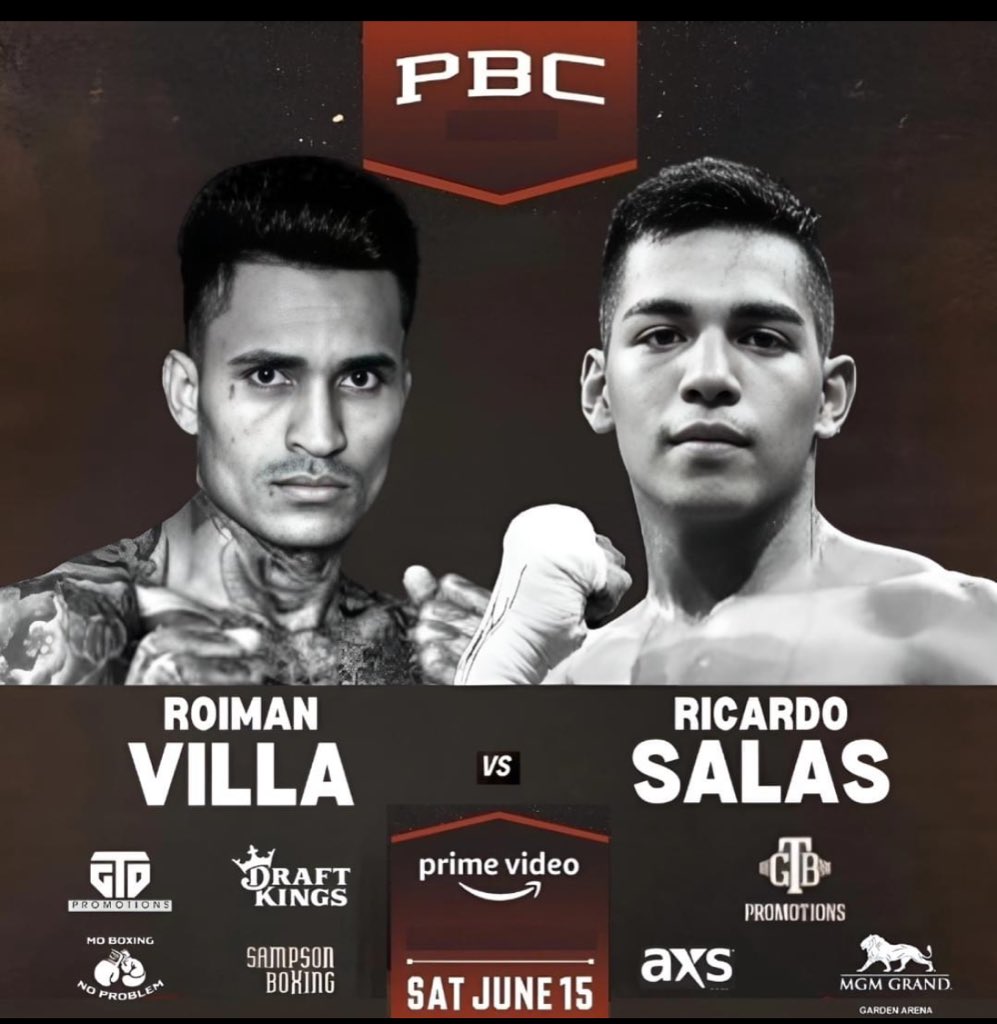 MoBoxingNP's tweet photo. Roiman Villa vs. Ricardo Salas will be part of the Amazon Prime prelims ahead of the Davis-Martin PPV on June 15th 🥊

#boxing #roimanvilla #venezuelaboxing #boxeovenezolano #villasalas #gervontadavis #tankdavis #frankmartin #davismartin #welterweight #welterweightboxing #premierboxingchampions #pbcboxing #amazonprimeboxing #lasvegasboxing #fighthype #boxinghype