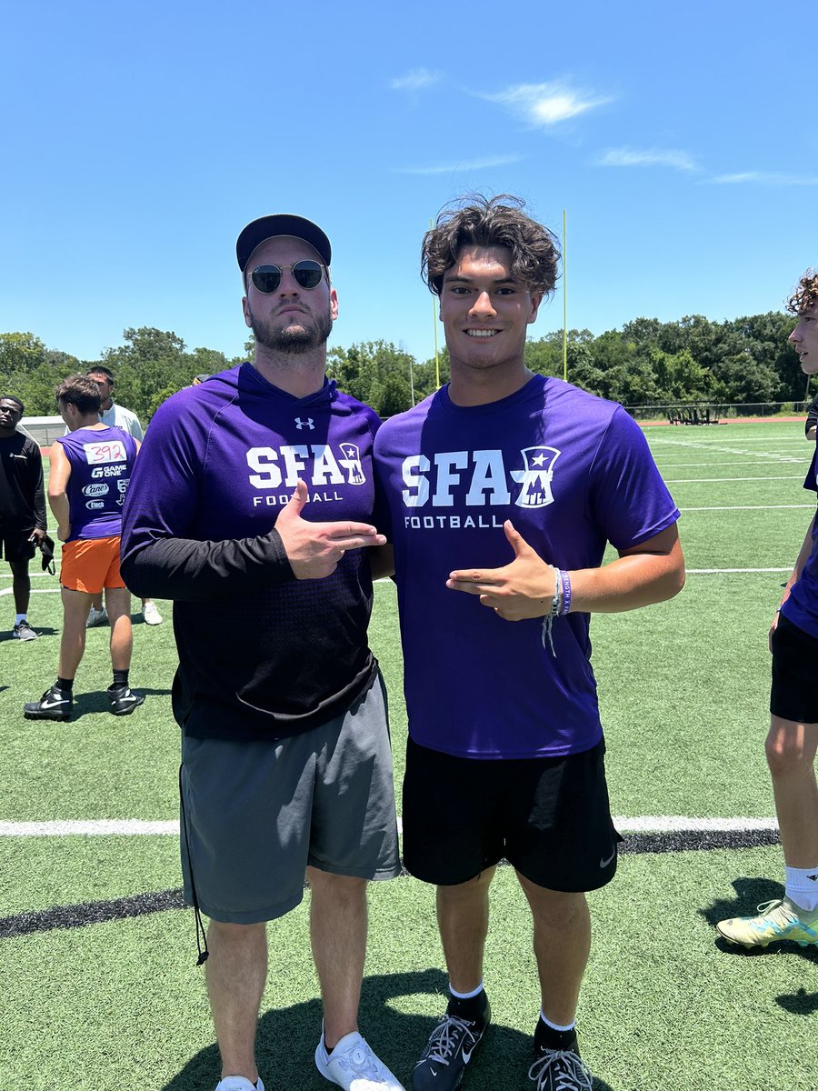 Tr__Abraham's tweet photo. I appreciate the opportunity to showcase my skills at Stephen F. Austin football camp. Had a great opportunity to showcase my skills and put in the work. Big thanks to the coaches and staff their knowledge and guidance. @CoachCarthel @CoachJChambers @CoachMutz @Coach_RogersSFA https://t.co/eANCzAvUIK