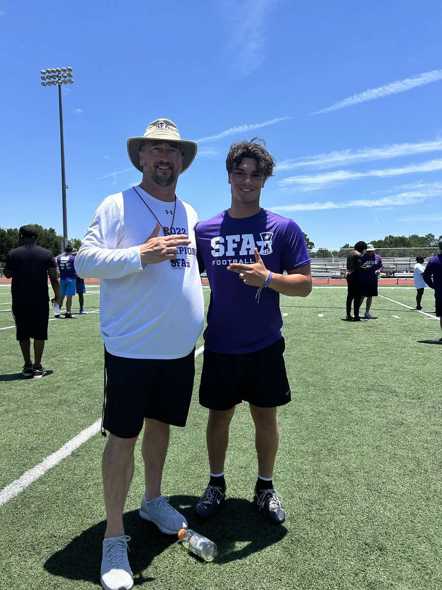 Tr__Abraham's tweet photo. I appreciate the opportunity to showcase my skills at Stephen F. Austin football camp. Had a great opportunity to showcase my skills and put in the work. Big thanks to the coaches and staff their knowledge and guidance. @CoachCarthel @CoachJChambers @CoachMutz @Coach_RogersSFA https://t.co/eANCzAvUIK