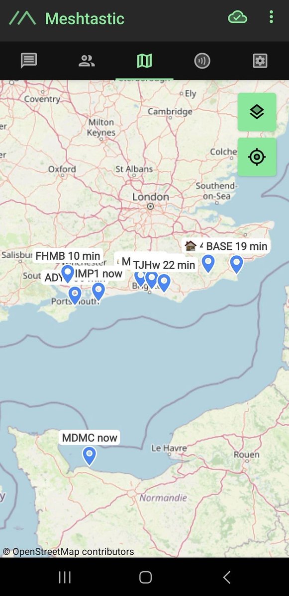 Spent a couple of weeks away in Southwest Wales, came back to check if any new local #Meshtastic nodes had popped  up and yes they have. There was somewhat of a lift on as well, spotting a node across the channel in France too.  Not to mention my 5 hops into London 😎