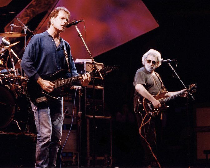 GratefulDead's tweet photo. 31 years ago today, the Dead wrapped up the first two shows of their Summer East Coast Tour at Giants Stadium in East Rutherford, NJ. Sting was the opening act, and some Dead members caught his set before taking the stage.

Photos by @joeryanphoto and Douglas Carver https://t.co/GdlBgwWUqx