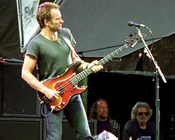 GratefulDead's tweet photo. 31 years ago today, the Dead wrapped up the first two shows of their Summer East Coast Tour at Giants Stadium in East Rutherford, NJ. Sting was the opening act, and some Dead members caught his set before taking the stage.

Photos by @joeryanphoto and Douglas Carver https://t.co/GdlBgwWUqx