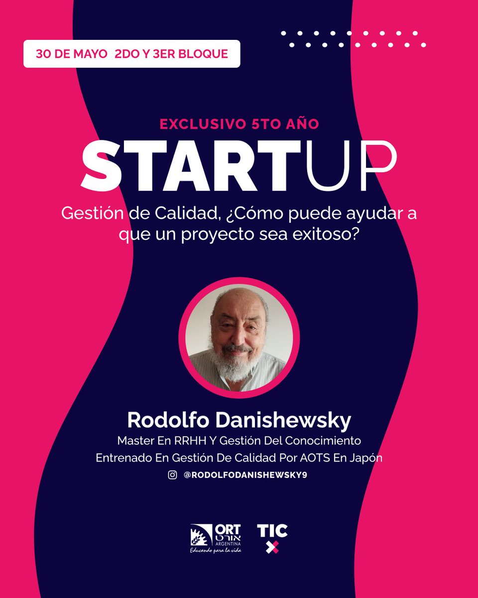 Esto ocurrió gracias a que un ex alumno de TIC nos recomienda a su abuelo, recontra capo en GESTIÓN DE CALIDAD para mejorar los procesos en el desarrollo de los proyectos de 5to año.

Hoy el nieto vino a ver dar una clase MAGISTRAL a su abuelo

Gracias Nico !!!