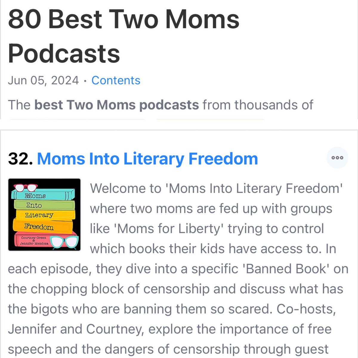 Milf4books's tweet photo. We don’t know how legit this site is but even if it’s a scam we’re still honored to be mentioned and just happy to be included 😂 #besttwomompodcast #lookmawemadeit https://t.co/n7ydUWH9G0