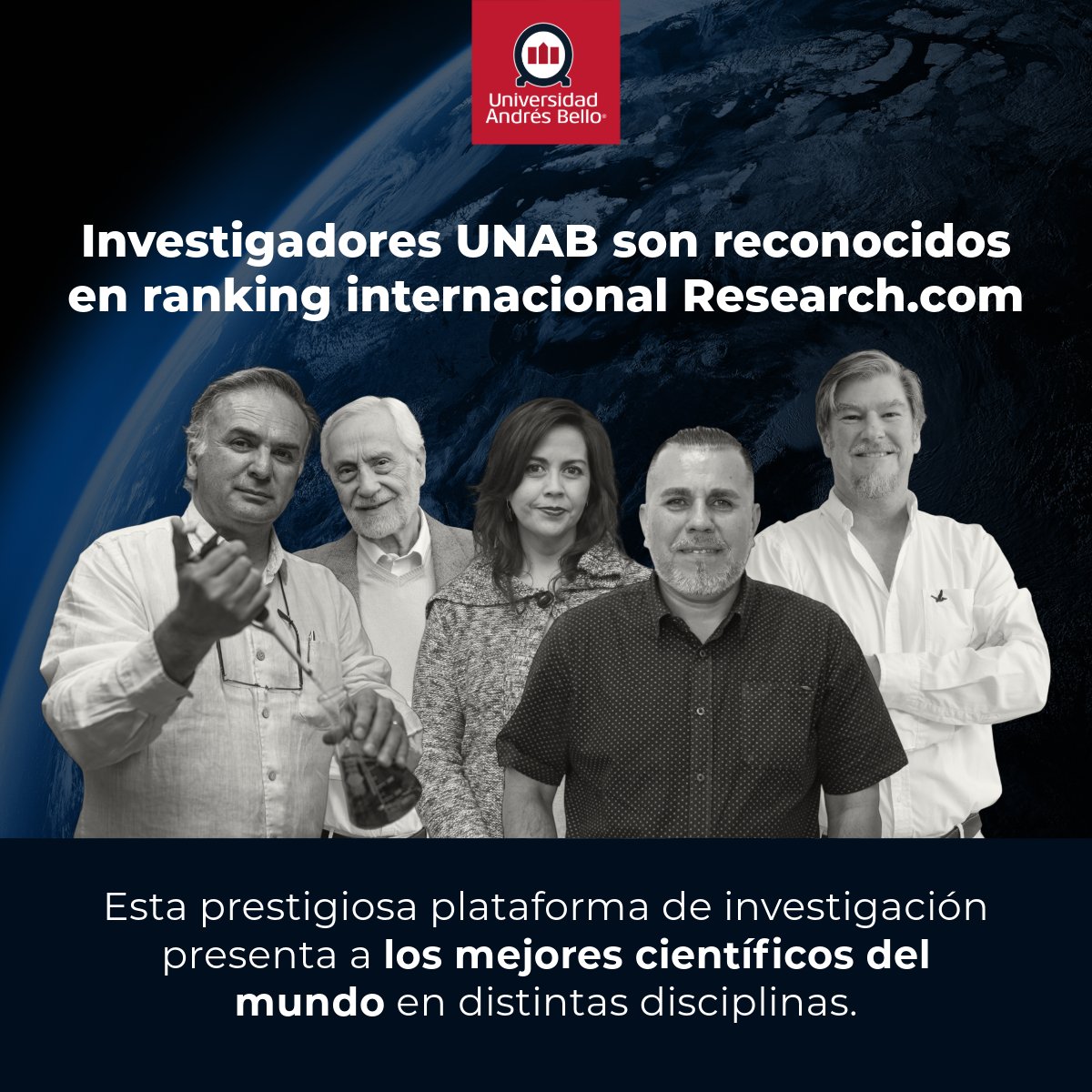 uandresbello's tweet image. #OrgulloUNAB | Felicitamos a los académicos de la @uandresbello reconocidos en el ranking internacional Research.com 🔬✅ , el cual evalúa la productividad científica de investigadores en distintas disciplinas, además de considerar las citas y reconocimientos de éstos.…