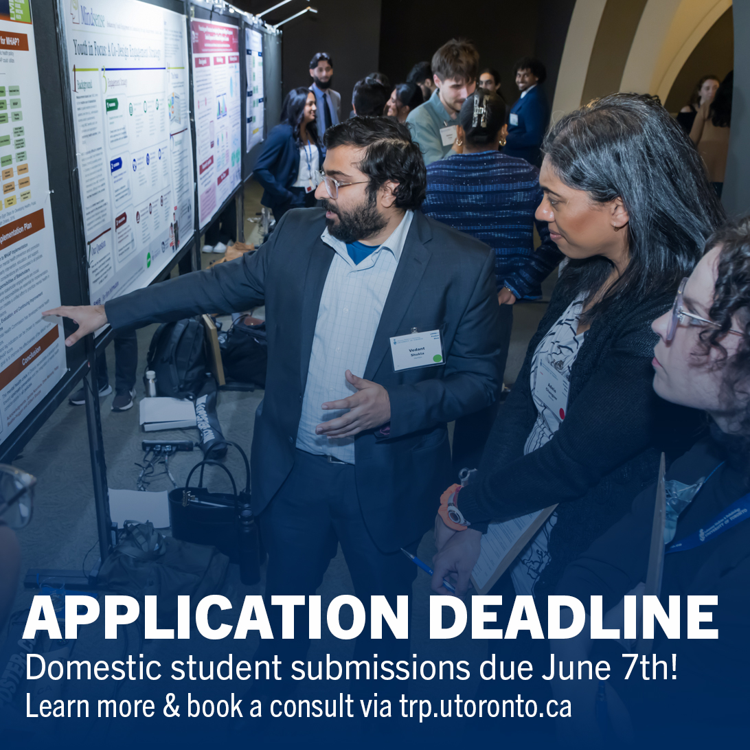 trp_uoft's tweet photo. 🚨 Applications are due TOMORROW! 🚨

Health sciences research advances rapidly, but too much isn't turning into real-world innovations. At TRP, we challenge you to think differently and drive change.

Learn more and apply: https://t.co/oWaKCBMI5B https://t.co/QP4NLeFIVC