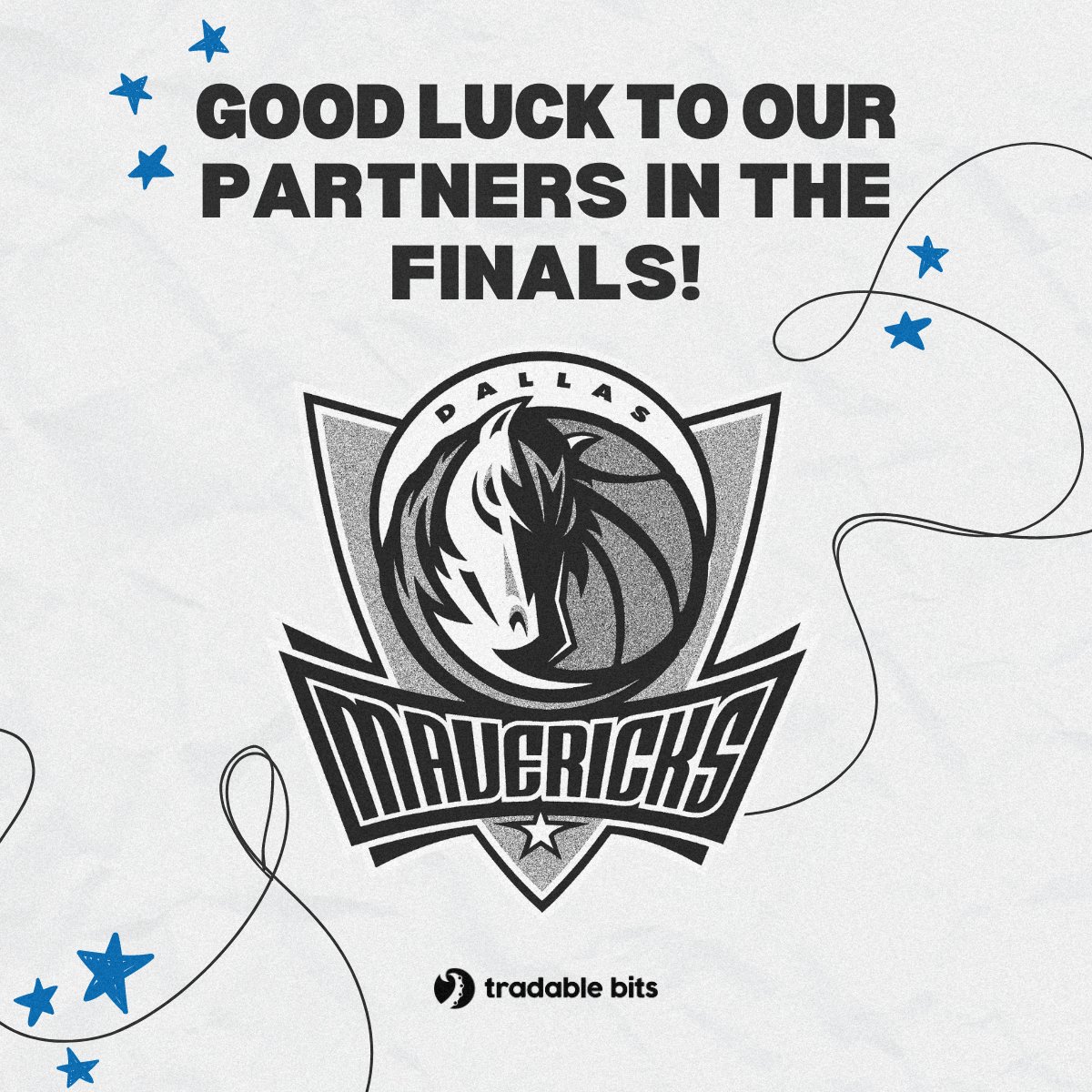 Congratulations to our partners, the <a href="/dallasmavs/">Dallas Mavericks</a>, for making it to the final round of the NBA playoffs! 🎉 

The TBits team is wishing them luck as they continue their fight for the Larry O'Brien Trophy 🏆 

#NBA #DallasMavericks #NBAFinals #OneforDallas