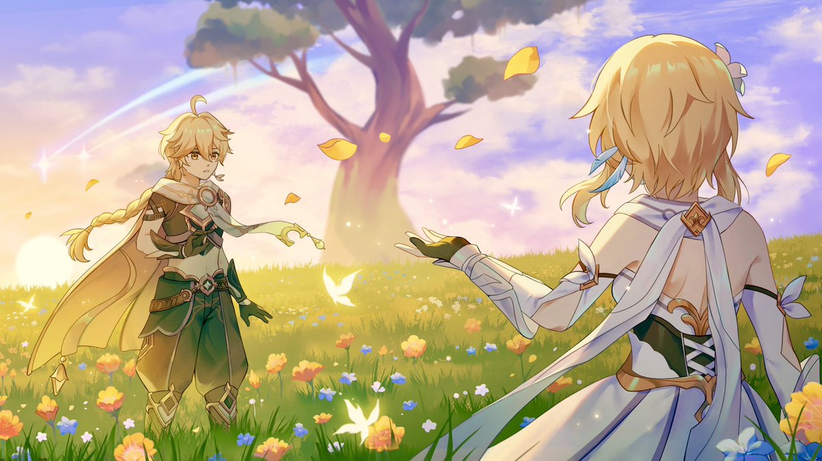 When the star aligned 💫

#GenshinImpact #hoyocreators #aether #lumine