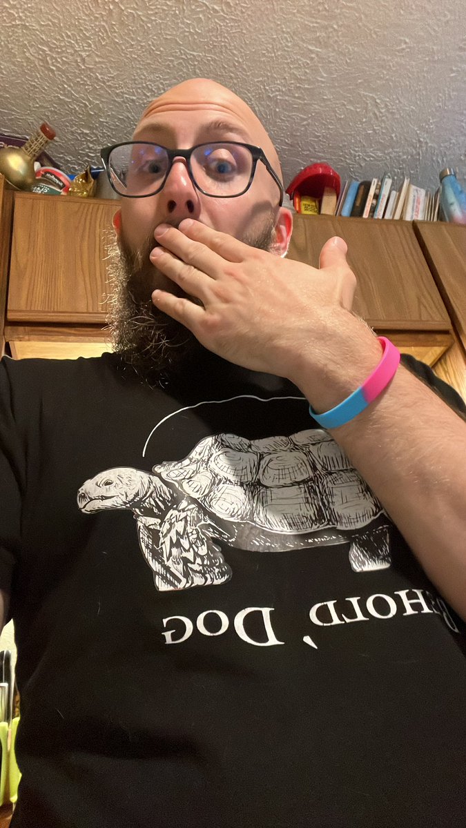 Just wanted to say that, even though it’s Pride, and I am expressing myself to the best my job will allow, that does not give you a reason to hit on me and say I look like the bust of a philosopher!