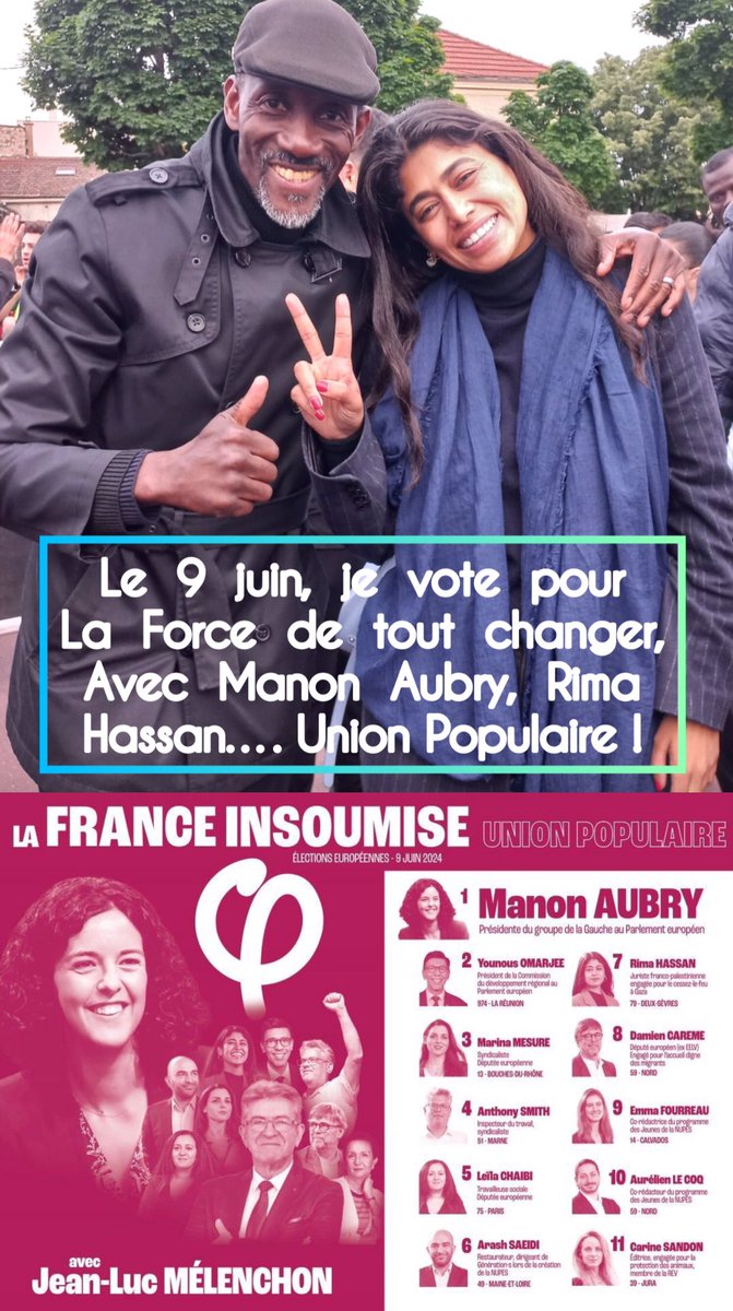 BallyBagayoko's tweet photo. Parlons peu ! Votons bien le 9 juin avec 3 règles : pas une voix à l’extrême droite,aucun encouragement à la « gauche » de renoncement et de division de la NUPES.Votez pour la gauche capable de porter un changement réel.Votez utile : l’UnionPopulaire #AvecManon #Europeennes2024 https://t.co/M3Hji5DVpU