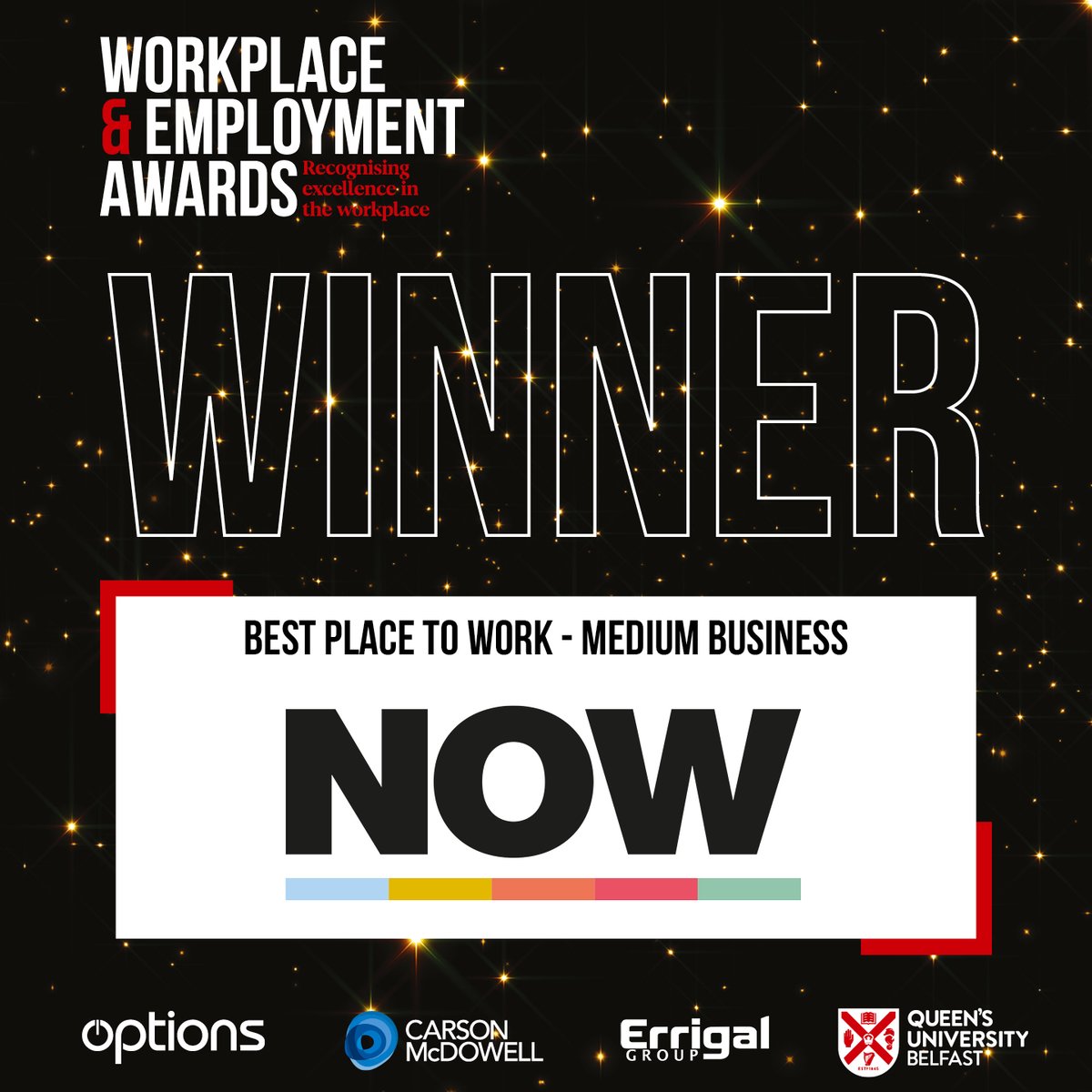 First for happy workplaces! Congratulations <a href="/NOW_Group/">NOW Group</a>! Winner of Best Place to Work - Medium

 #WEA24

Sponsored by <a href="/NIChamber/">NI Chamber</a>