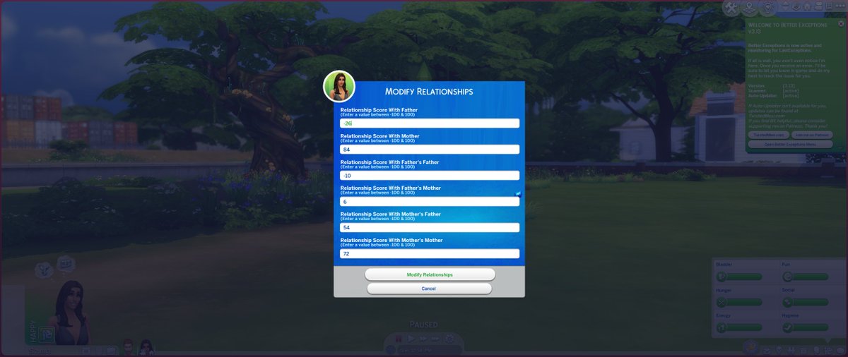 SacrificialMods's tweet photo. I might have gone a bit overboard with the family tree customization options. If I add a couple more options, the dialog will fall off your screen. 🌳😆 https://t.co/QrLGT3SGYr