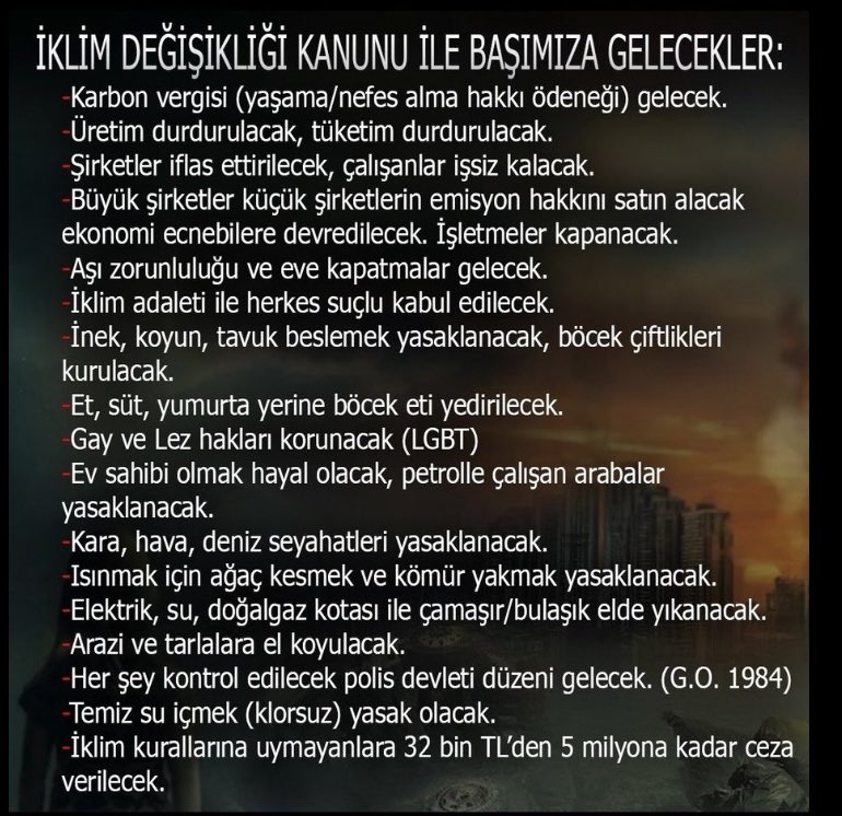 2024 Ocak ayında Davos’ta alınan kararların uygulaması hayata geçiriliyor ! Üç gün önce DSÖ nün iklim sözleşmesi bütün dünya ülkeleri tarafından onaylandı !
Okuma özürlü olan toplumumuzda raporda yazan 3000 kişilik germ ordusu olaylara müdahale edecek!uyan!x.com/Insanlik_icin/…