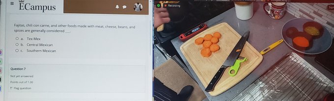 Doing my exam and listening to my teacher talk about potatoes 🤦🏽&zwj;♀️ https://t.co/Nx1PhBOMZD