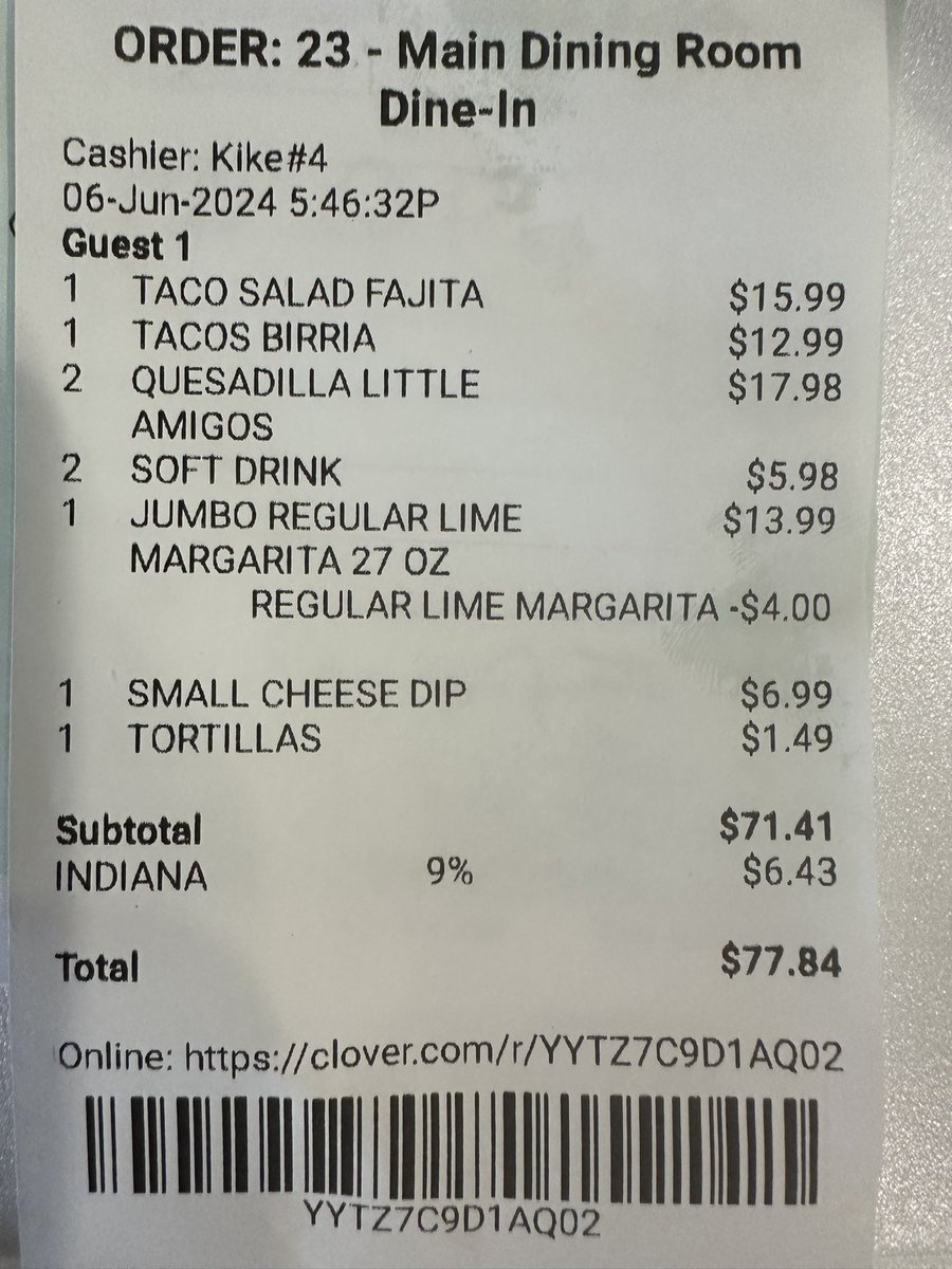 johnny_jay9's tweet photo. $6.99 for a small cheese dip at your run of the mill Mexican joint is outright criminal. Also this meal for a family of 4 was probably $40.00 18 months ago. https://t.co/cTfZtDU78r
