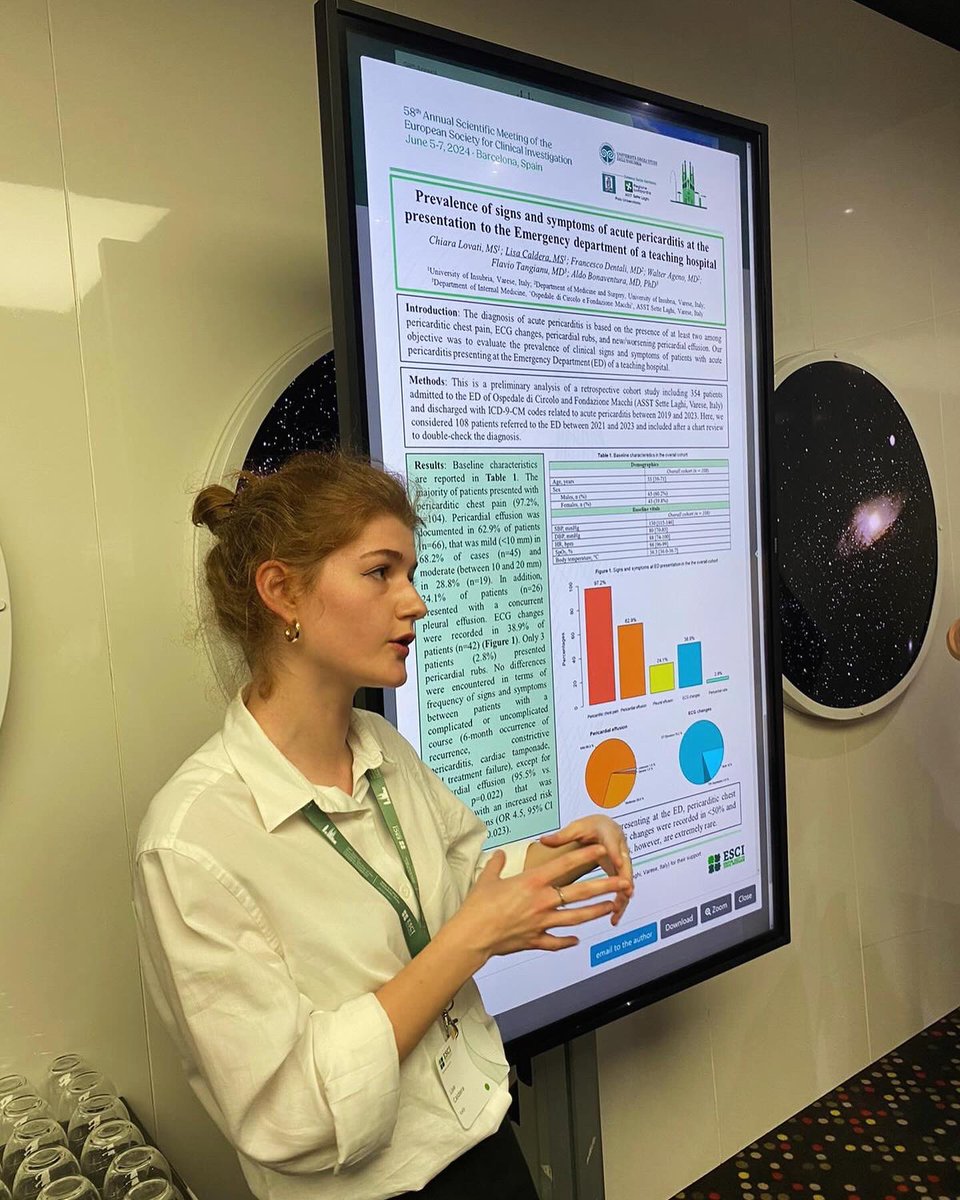 Aldo Bonaventura (@aldobonaventura) on Twitter photo Kudos to young Davide Santagata, Riccardo Barbiero, Chiara Lovati and Lisa Caldera who presented the results of their results at the annual meeting of <a href="/ESCI_Society/">ESCI</a> in #Barcelona.
#science #internalmedicine #pericarditis #HF <a href="/EJCI_News/">European Journal of Clinical Investigation</a> <a href="/KralerSimon/">Simon Kraler</a> <a href="/liberale_luca/">Luca Liberale</a> <a href="/alevecchie/">Alessandra Vecchié</a> Kudos to young Davide Santagata, Riccardo Barbiero, Chiara Lovati and Lisa Caldera who presented the results of their results at the annual meeting of <a href="/ESCI_Society/">ESCI</a> in #Barcelona.
#science #internalmedicine #pericarditis #HF <a href="/EJCI_News/">European Journal of Clinical Investigation</a> <a href="/KralerSimon/">Simon Kraler</a> <a href="/liberale_luca/">Luca Liberale</a> <a href="/alevecchie/">Alessandra Vecchié</a>