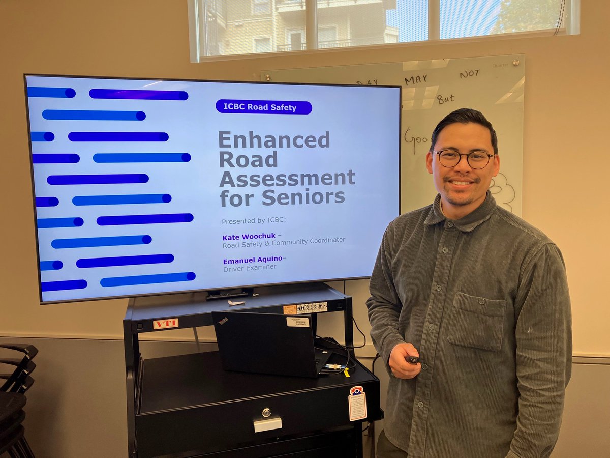 RoadSafetyKate's tweet photo. Seniors Week! We @ICBC presented to an @citypittmeadows group &amp; an @YourMapleRidge group this week on the Enhanced Road Assessment for Seniors. Thank you #RMSS. The audiences were very respectful, kind &amp; had excellent questions for us in Driver Licensing &amp; Road Safety @ICBC. 🚗🚶‍♀️ https://t.co/SgQAxLmOS3