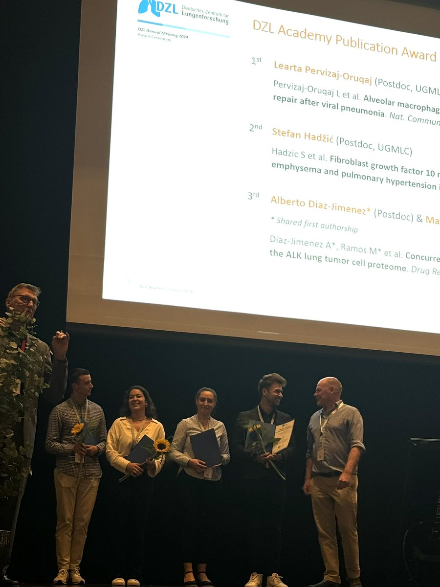 LeartaO's tweet photo. I am incredibly honored to receive the DZL Academy Publication Award. This prestigious recognition reflects the hard work of the entire @HeroldLab team, under the outstanding leadership of Susanne Herold. Heartfelt gratitude to all who have supported us along the way. https://t.co/QGW1cyqvVh