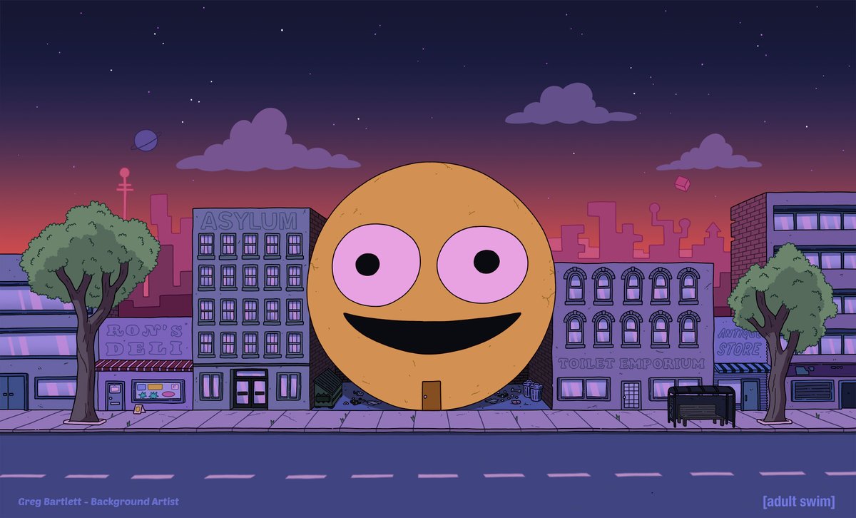 Dusk version of the Smiling Friends office I made for 'A Allan