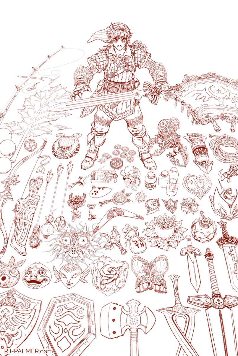 The main reason it took so long outside the obvious is that originally I was planning to just do the canon designs for the items but after doing my Link redesign I foolishly decided to redesign every single item. Not counting Link himself there are 87 items in there.