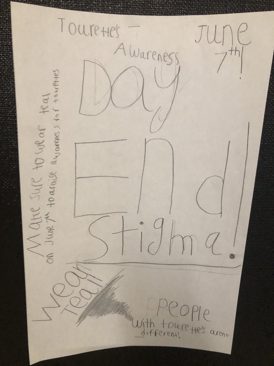 Don’t forget to wear teal tomorrow @HMSCBE for Tourette’s awareness day!