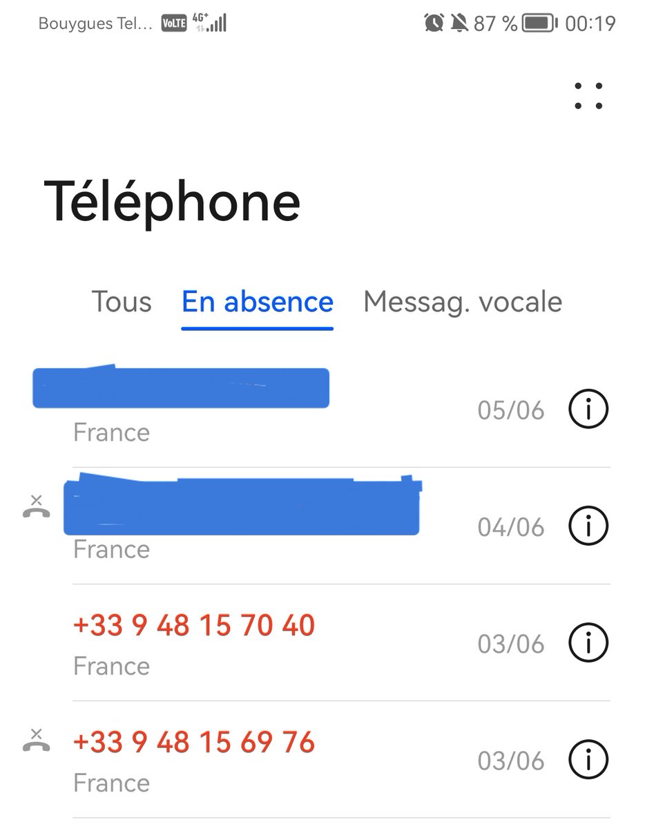 Thom_Prov_86's tweet photo. @SandozProd Salut! Ça c'est uniquement ceux auxquels je n'ai pas répondu. Lorsque nous répondons c'est bien souvent un message vocal automatique. Même pas la possibilité de jouer un petit peu avec un interlocuteur...😢 Et les tentatives de rappels infructueuses...force à toi ! 💪💪💪 https://t.co/3UbamUOb4A
