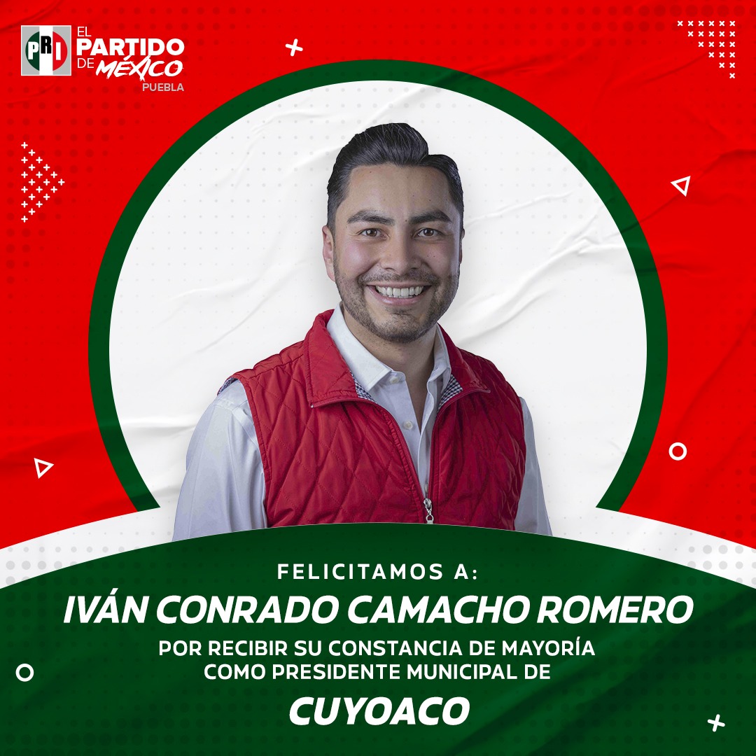 Felicitamos a @IvanCamachoRM por haber recibido su constancia de mayoría como Presidente Municipal de #Cuyoaco. 

¡De su mano el municipio continuará con buenos resultados!