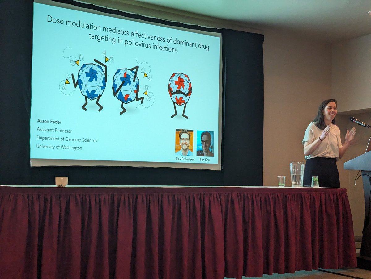 sociovirology's tweet photo. To round off the day, @AlisonFeder talking about dominant drug targeting in poliovirus infection #SocialViruses https://t.co/aAINx6yhB5