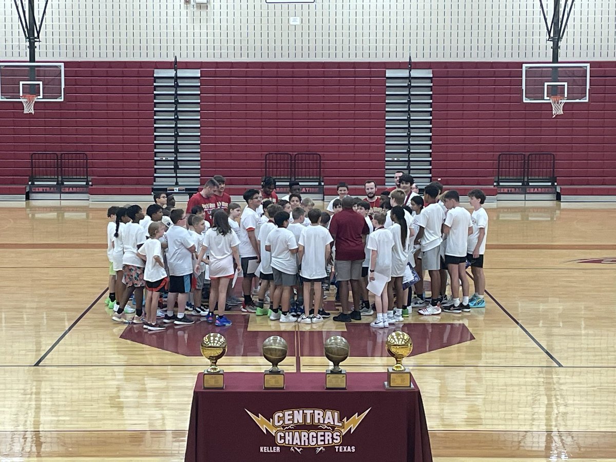 CentralHoops's tweet photo. The June ⚡️🏀 Camp has come to a close! All of the campers and coaches had a great time! Everyone did a fantastic job of these 3 things:

1. Competing
2. Learning
3. Having fun

#PushThru 
#FAMILY 

@KellerISD @KellerCentralHS @KISDAthletics @Chargers_CHS @chsabc @CHS_Nation https://t.co/fP77iInYmG