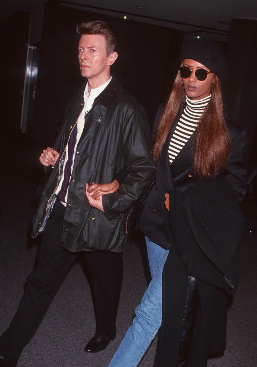 armedwithblue's tweet photo. in honor of their anniversary, david bowie &amp; iman being thee ULTIMATE fashion couple: a 🧵 https://t.co/hWRXiSJbKF