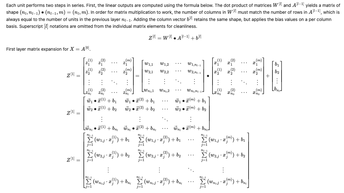 It's useful to think of matrix multiplication as a collection of dot products.