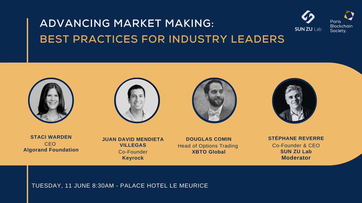 Algorand Foundation (@algofoundation) on Twitter photo Algorand Foundation CEO, <a href="/StaciW_DC/">staci.algo</a>, will be speaking at "Advancing Market Making: Best Practices for Industry Leaders" institutional conference in Paris!
This event is crucial for the continued evolution of digital asset markets.
The panel will discuss the latest best Algorand Foundation CEO, <a href="/StaciW_DC/">staci.algo</a>, will be speaking at "Advancing Market Making: Best Practices for Industry Leaders" institutional conference in Paris!
This event is crucial for the continued evolution of digital asset markets.
The panel will discuss the latest best