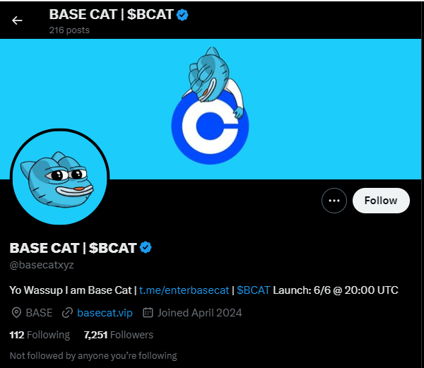 viralcryptomeme's tweet photo. $BCAT Base Cat launched.
Presalers sold and aped at 520K.
Gamble but first Cat on Base.
#BCAT #BASECAT #BASE #MEME https://t.co/0BHuJQ1X0V