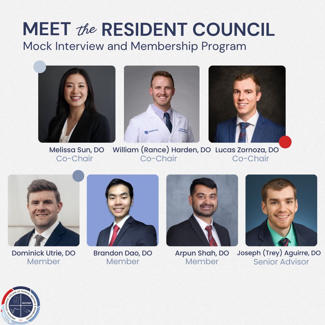 Introducing the AOCPMR Resident Council! Here is the team behind it all 🤩 (1/3)